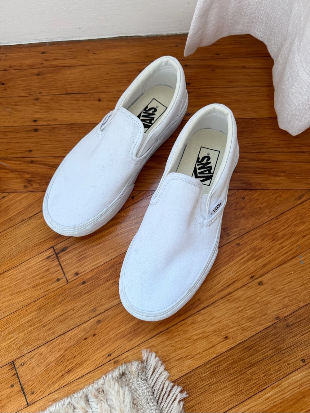 Vans White Classic Slip-On Platform Shoe